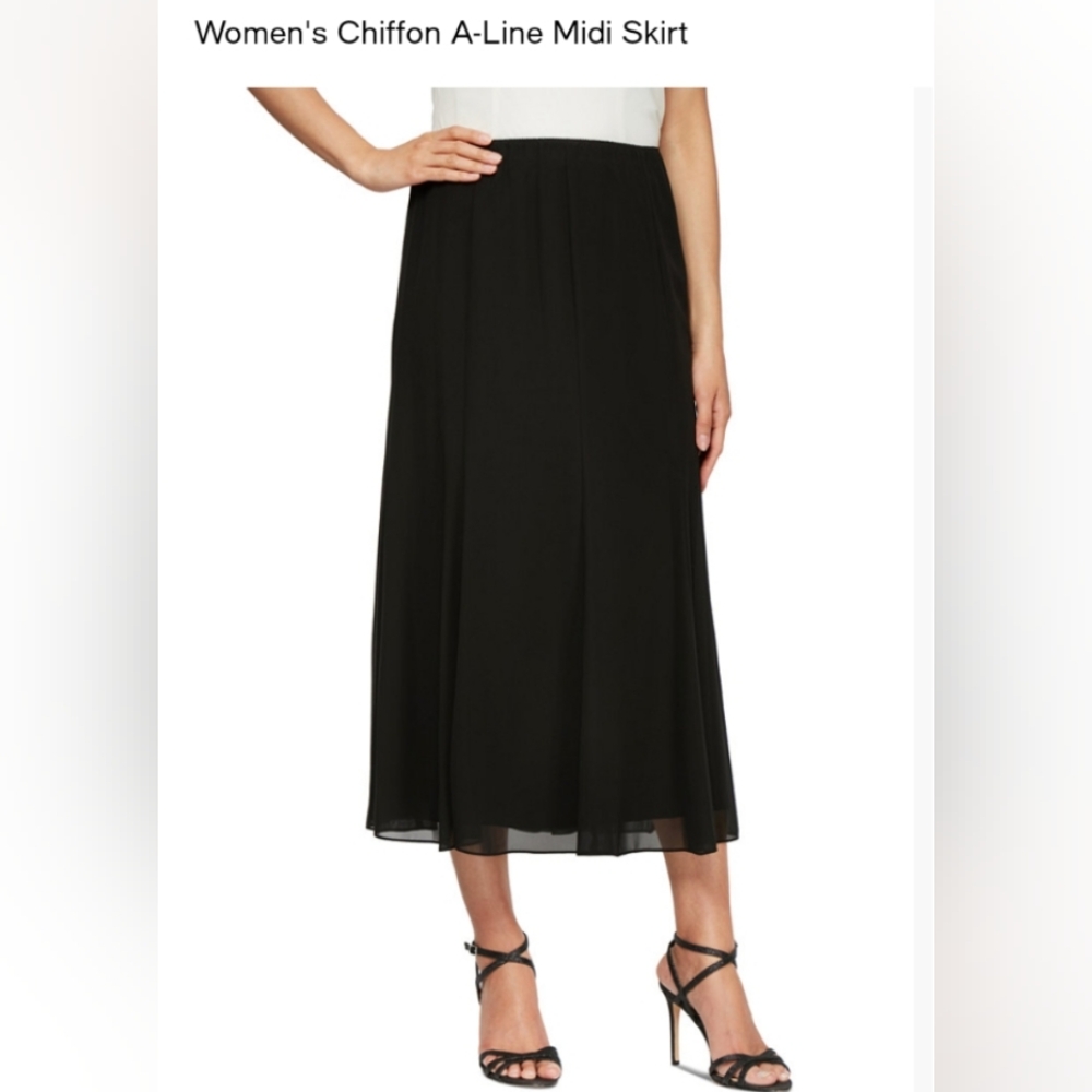 Scarlett Midi Crepe Chiffon Women's Skirt,Sz. 12
